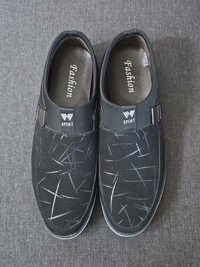 None | Shoes | Mens Blue Glitter Dress Shoes Loafers Shark Tooth | Poshmark